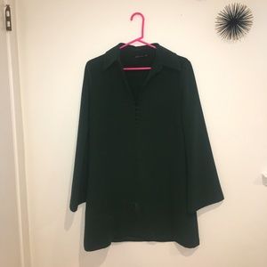 Zara - Forest Green Collared Mini Dress